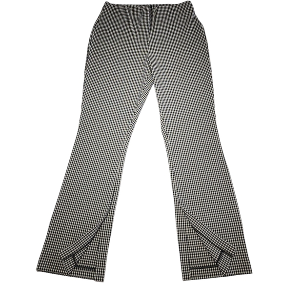 Nicole Miller Womens Pants Black And White Plaid High Waisted Split Leg Size 8 - Picture 15 of 15